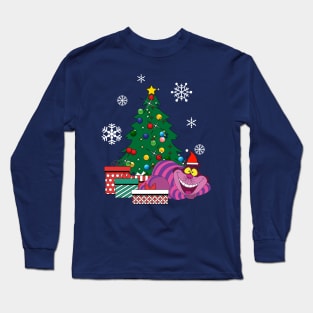 Cheshire Cat Around The Christmas Tree Wonderland Long Sleeve T-Shirt